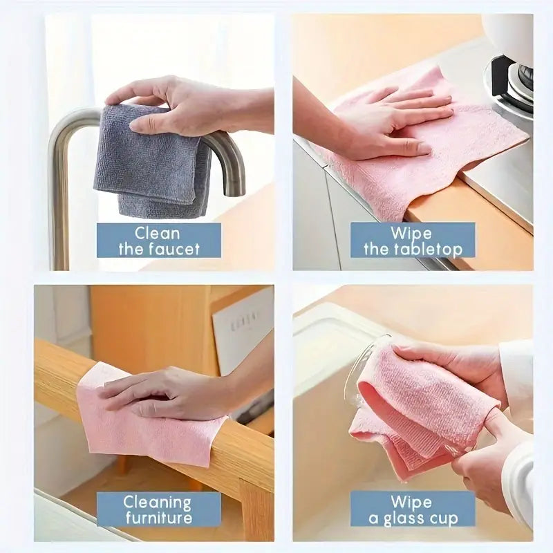 Reusable Microfiber Cleaning Cloth Roll (50 Cloths)