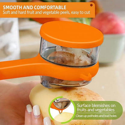 Ergonomic Vegetable Peeler & Peel Collector - Pack of 2