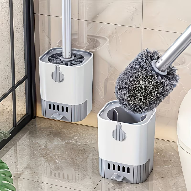 FlexClean Silicone Toilet Brush Set with Wall Mount Holder