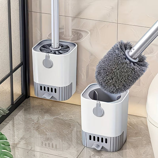 FlexClean Silicone Toilet Brush Set with Wall Mount Holder