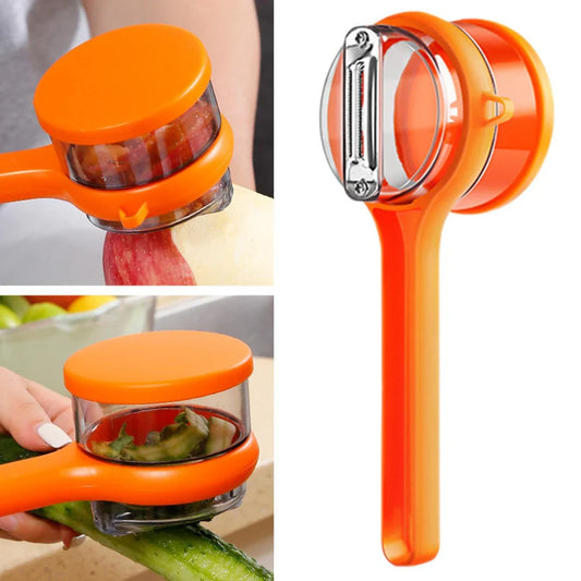 Ergonomic Vegetable Peeler & Peel Collector - Pack of 2