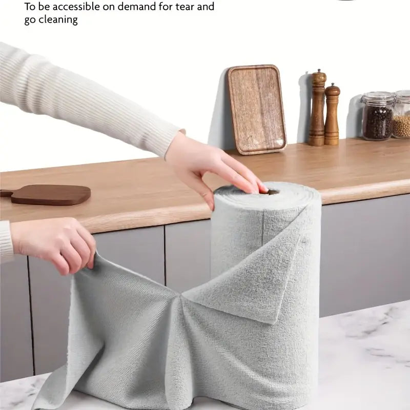 Reusable Microfiber Cleaning Cloth Roll (50 Cloths)