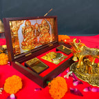Ganesh Lakshmi Mini Temple (24 Karat Gold Coated)