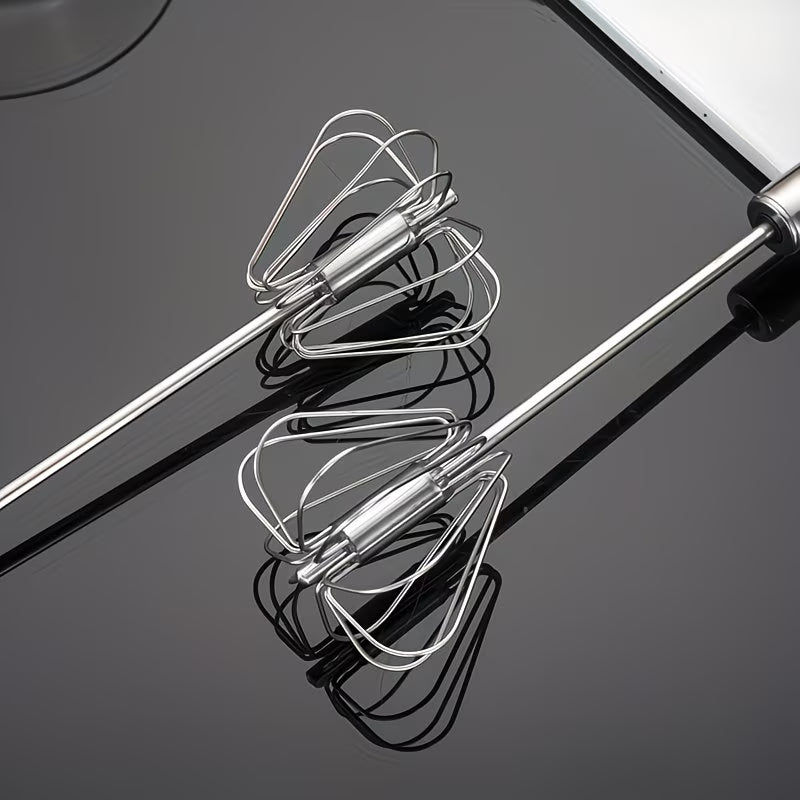 WhipSpin Semi-Automatic Steel Whisk