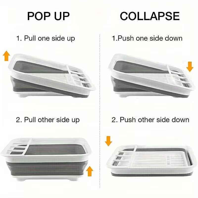 FoldEase Portable Dish Drying Rack – Space Saving Foldable Organizer