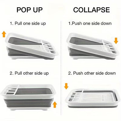 FoldEase Portable Dish Drying Rack – Space Saving Foldable Organizer