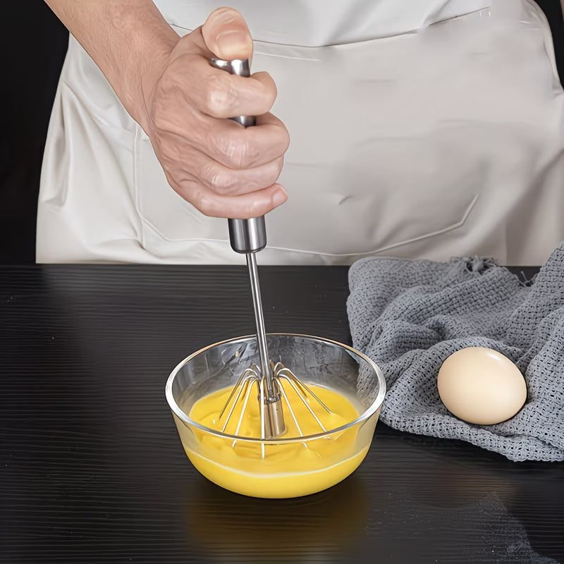 WhipSpin Semi-Automatic Steel Whisk