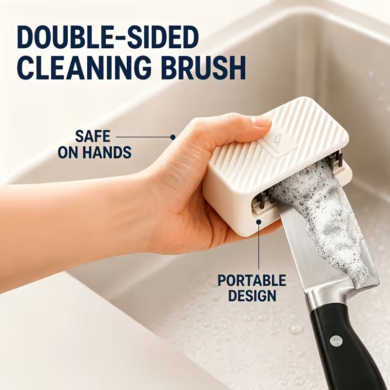 SafeGrip U-Shaped Multi-Purpose Knife & Utensil Cleaning Brush - Buy 1 Get 1 Free
