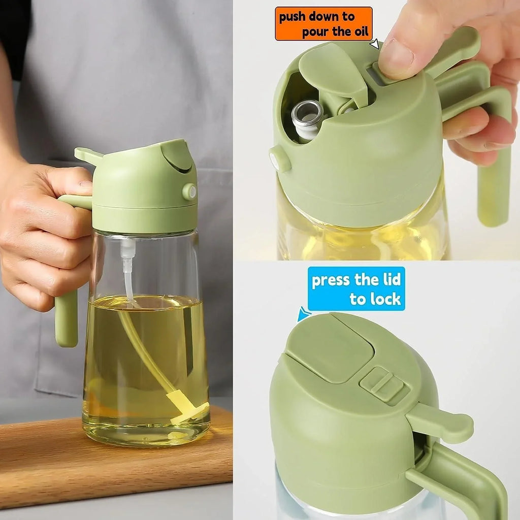 Sprayable And Pourable Hard Plastic Oil Bottle