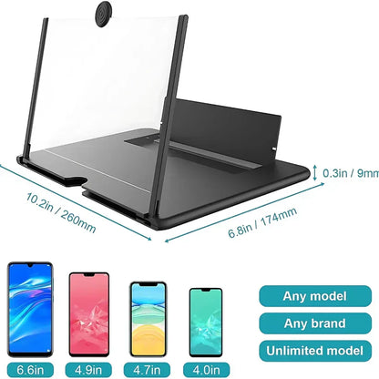 3D HD Magnifying Projector Screen Enlarger for Movies, Videos and Gaming