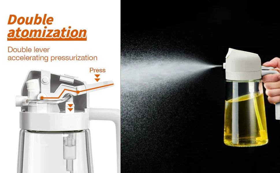 Sprayable And Pourable Hard Plastic Oil Bottle