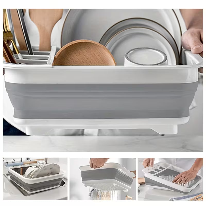 FoldEase Portable Dish Drying Rack – Space Saving Foldable Organizer