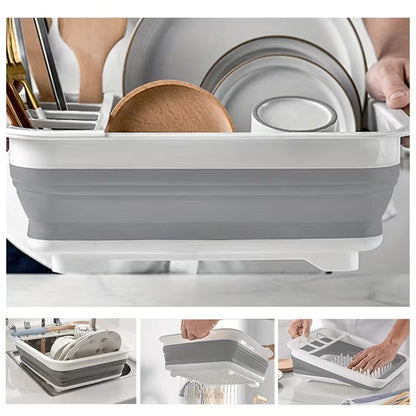 FoldEase Portable Dish Drying Rack – Space Saving Foldable Organizer