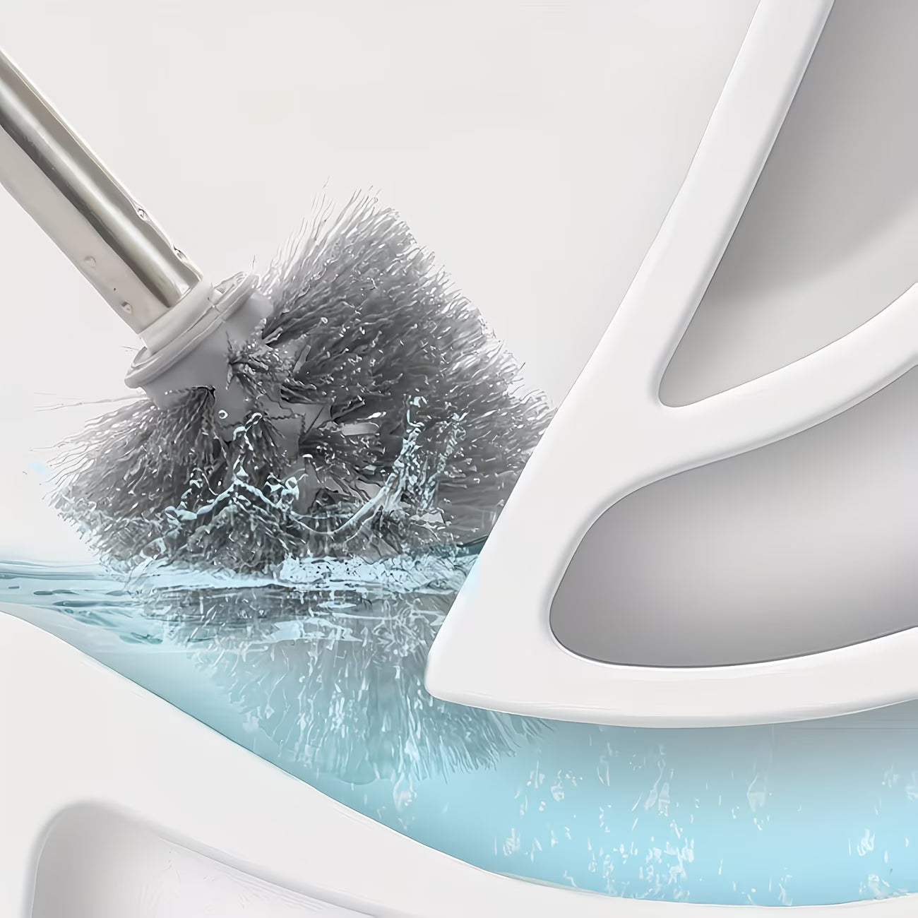 FlexClean Silicone Toilet Brush Set with Wall Mount Holder