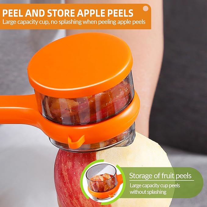 Ergonomic Vegetable Peeler & Peel Collector - Pack of 2