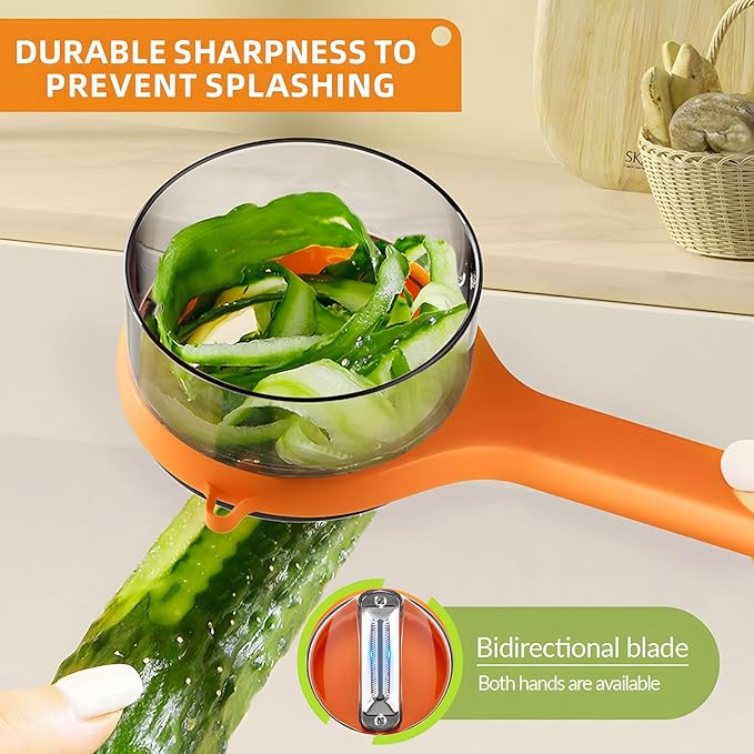 Ergonomic Vegetable Peeler & Peel Collector - Pack of 2